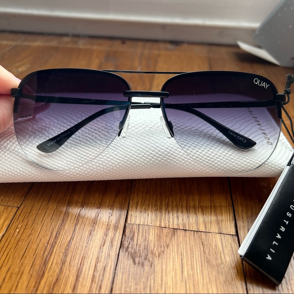 Quay Australia The Playa Black Fade Aviator Sunglasses